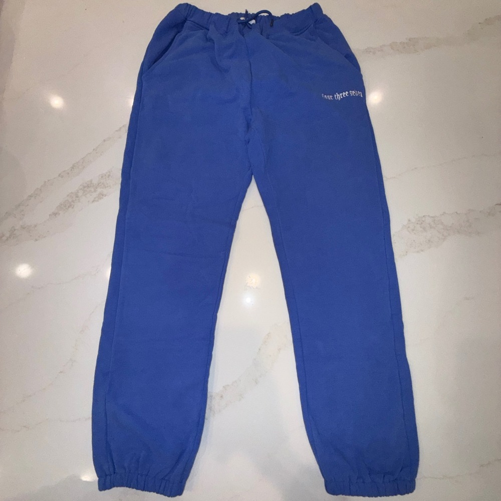 437 Four Three Seven Women Royal Blue Logo Jogger Sweatpants Size M